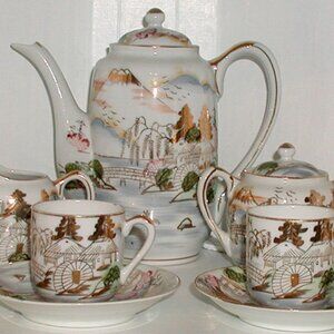 Kutani Lithophane Tea Set